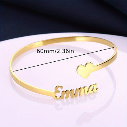 Braccialetto Personalizzato con Nome e Cuore Elegante
