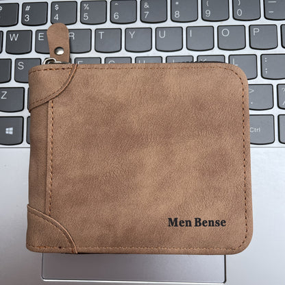 Personalized Men'S Wallet Photo Engraving Custom Faux Leather Zipper Wallet Fashionable Minimalist Suitable for Father, Boyfriend, Husband Gift Holiday Present