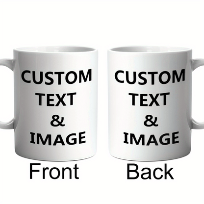 Tazza Personalizzata con Foto - Design a Doppia Faccia, Aggiungi le Tue Foto, Loghi e Testo
