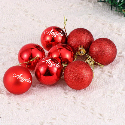Set da 5 Palline di Natale Personalizzate Con Nome Rosse / Golden