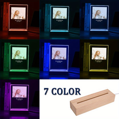 Cornice Foto Personalizzata con Luce LED a 7 Colori