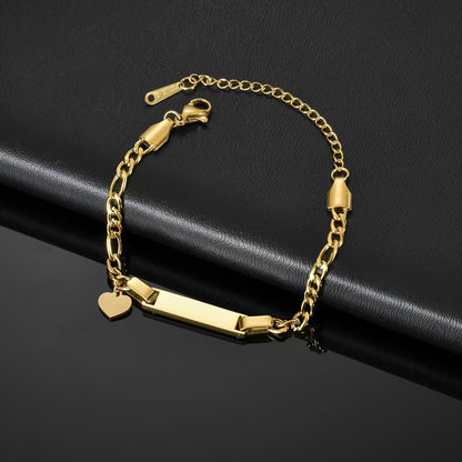 Braccialetto o Cavigliera Personalizzata Placcata Oro in Acciaio Inossidabile