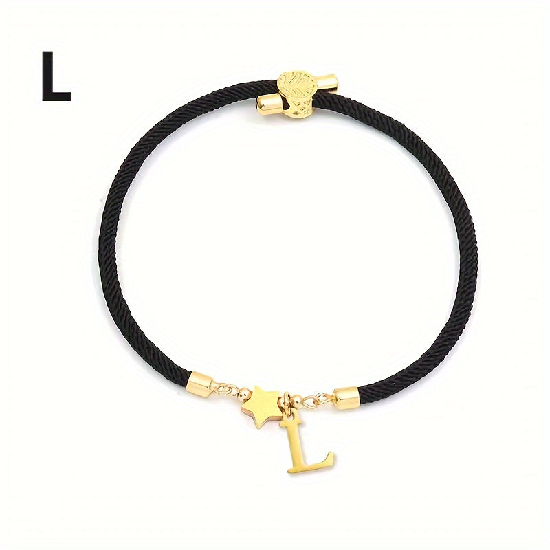 Braccialetto Regolabile con Lettere e Pendente Stella