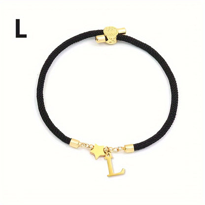 Braccialetto Regolabile con Lettere e Pendente Stella