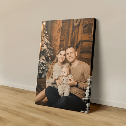 Arte su Tela Personalizzata con Cornice in Legno - Ritratti di Famiglia e Foto Personalizzate