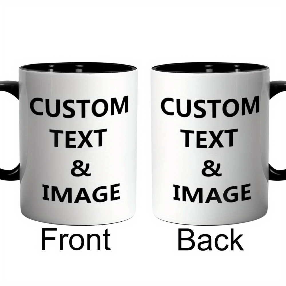 Tazza Personalizzata con Foto - Design a Doppia Faccia, Aggiungi le Tue Foto, Loghi e Testo