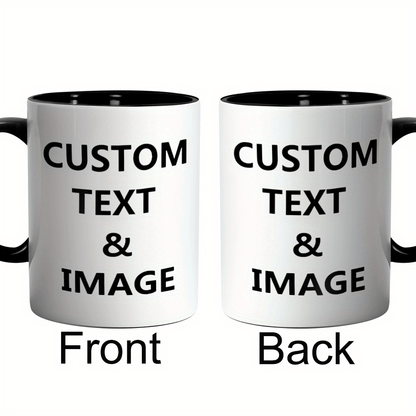 Tazza Personalizzata con Foto - Design a Doppia Faccia, Aggiungi le Tue Foto, Loghi e Testo