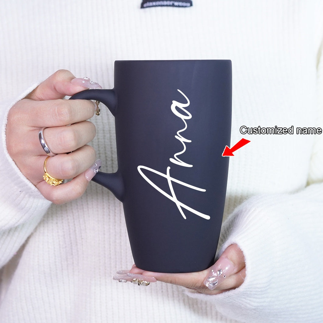Tazza Personalizzabile con Nome Isolata in Ceramica Riutilizzabile per Caffè, Tè e Bevande Calde e Fredde  Regalo Unico