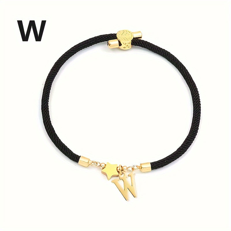 Braccialetto Regolabile con Lettere e Pendente Stella