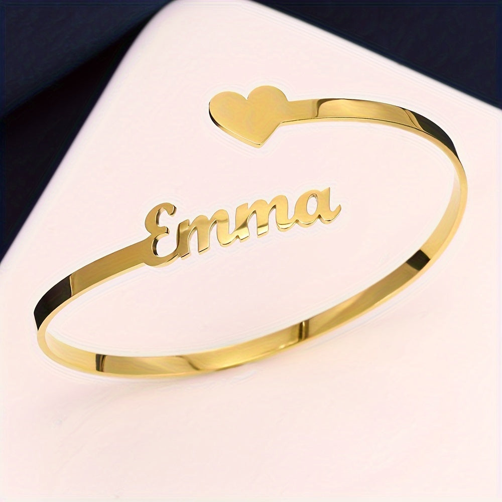 Braccialetto Personalizzato con Nome e Cuore Elegante