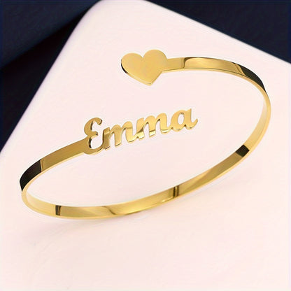 Braccialetto Personalizzato con Nome e Cuore Elegante