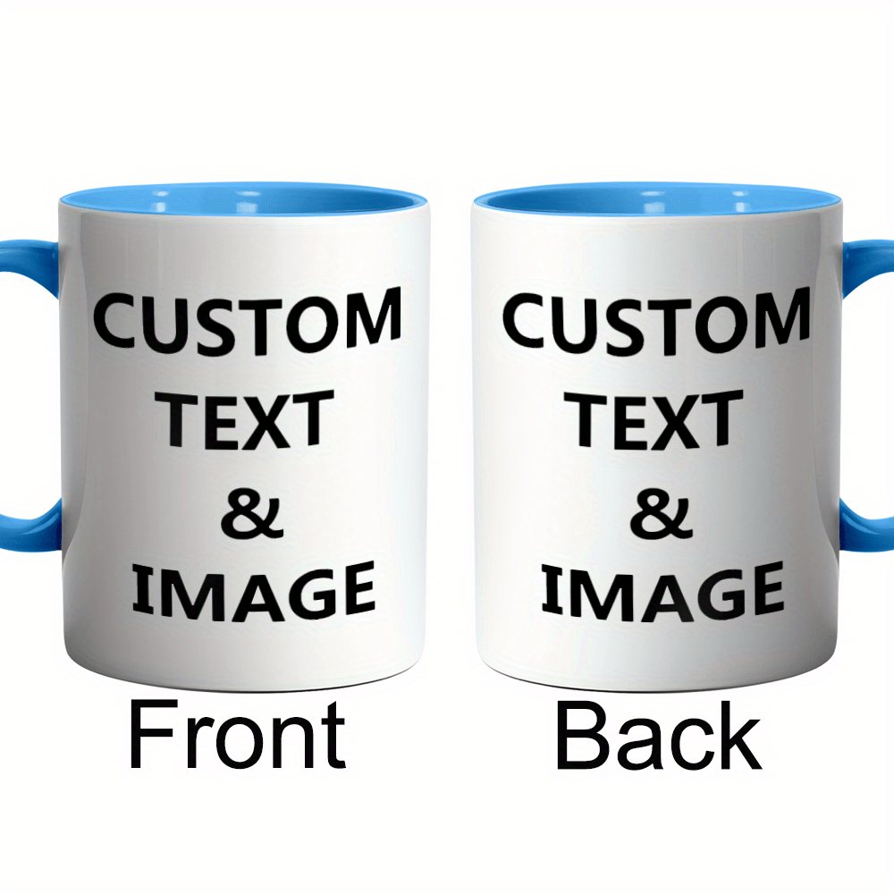 Tazza Personalizzata con Foto - Design a Doppia Faccia, Aggiungi le Tue Foto, Loghi e Testo