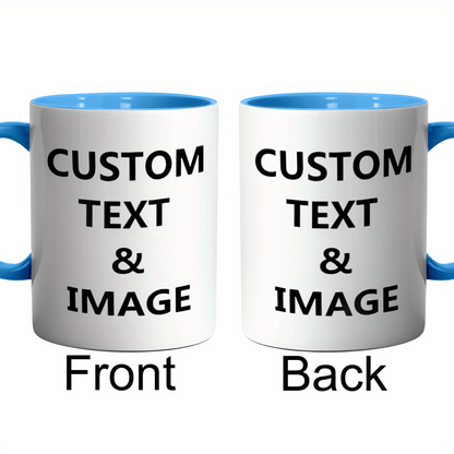 Tazza Personalizzata con Foto - Design a Doppia Faccia, Aggiungi le Tue Foto, Loghi e Testo