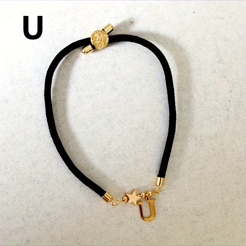 Braccialetto Regolabile con Lettere e Pendente Stella