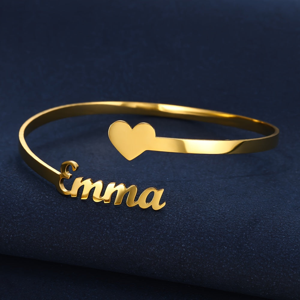 Braccialetto Personalizzato con Nome e Cuore Elegante