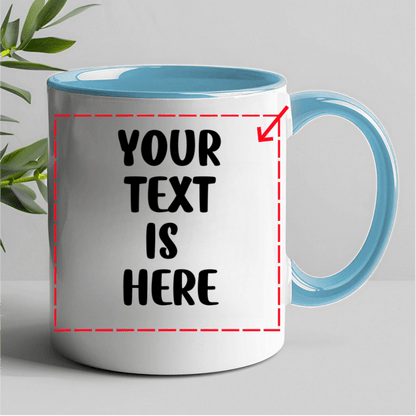 Tazza Personalizzata con Testo Stampato su Entrambi i Lati - 6 Colori Disponibili