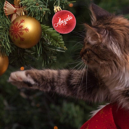 Set da 5 Palline di Natale Personalizzate Con Nome Rosse / Golden