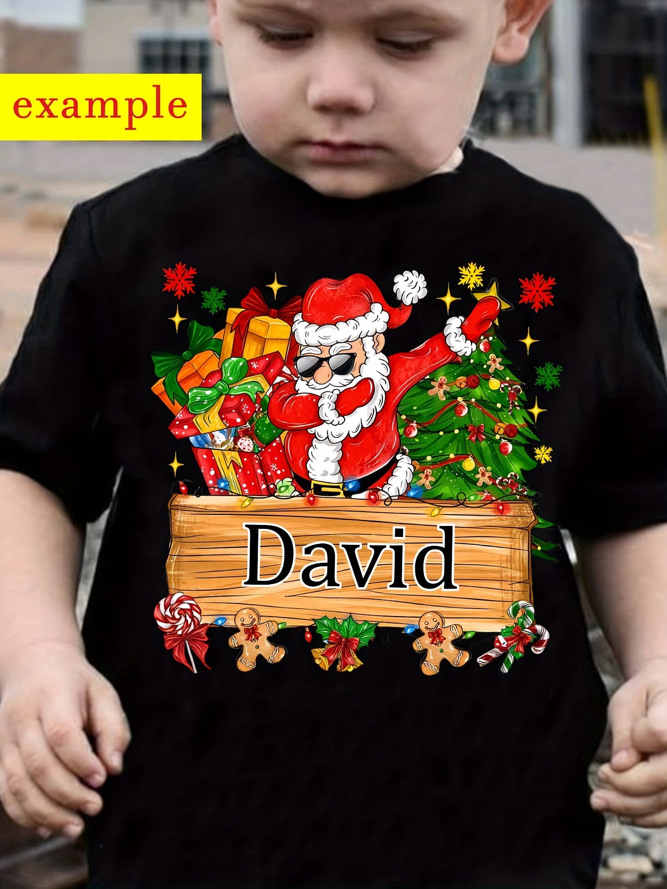 Maglietta di Natale Personalizzata per Bambino 🎅 | Babbo Natale e Renna