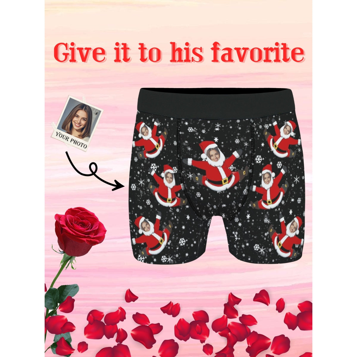 Boxer Personalizzati Uomo con Foto Nome o Testo