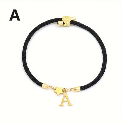 Braccialetto Regolabile con Lettere e Pendente Stella