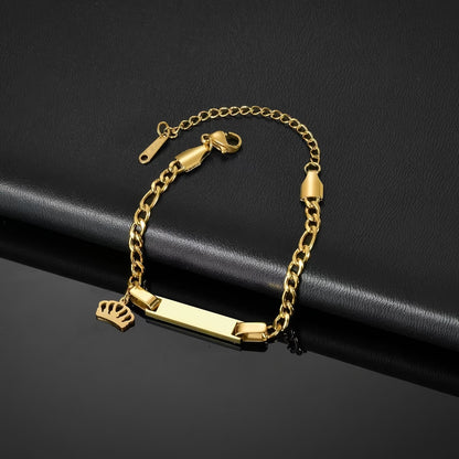 Braccialetto o Cavigliera Personalizzata Placcata Oro in Acciaio Inossidabile