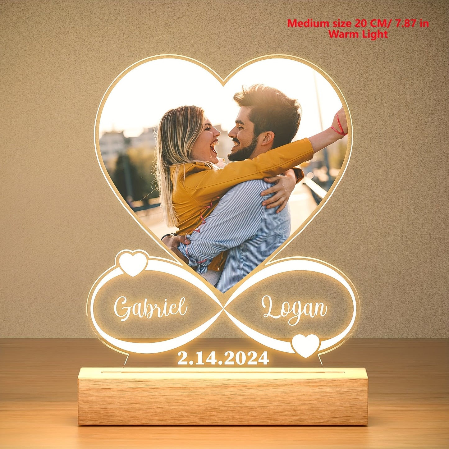 Cornice Foto Personalizzata con Luce LED a 7 Colori