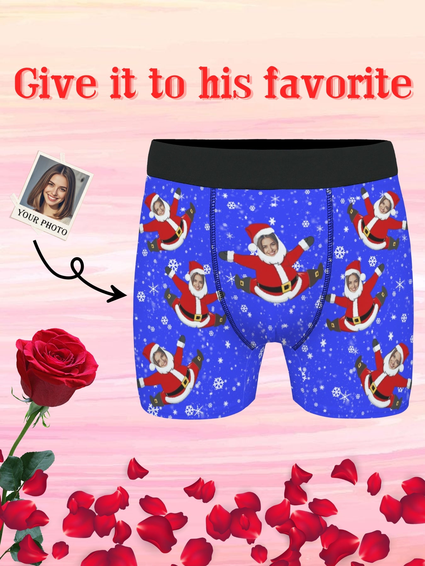 Boxer Personalizzati Uomo con Foto Nome o Testo