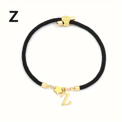 Braccialetto Regolabile con Lettere e Pendente Stella