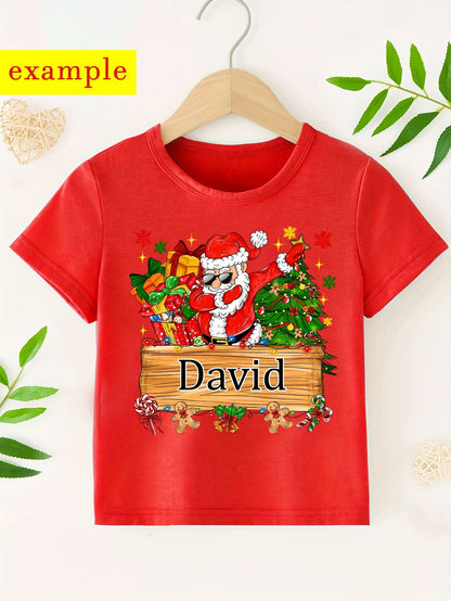 Maglietta di Natale Personalizzata per Bambino 🎅 | Babbo Natale e Renna