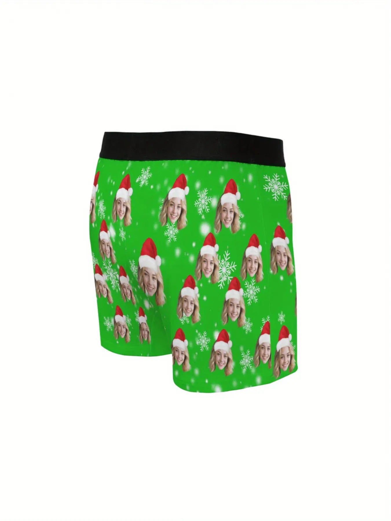 Boxer Natalizi Personalizzati Uomo con Foto e Cappello di Babbo Natale