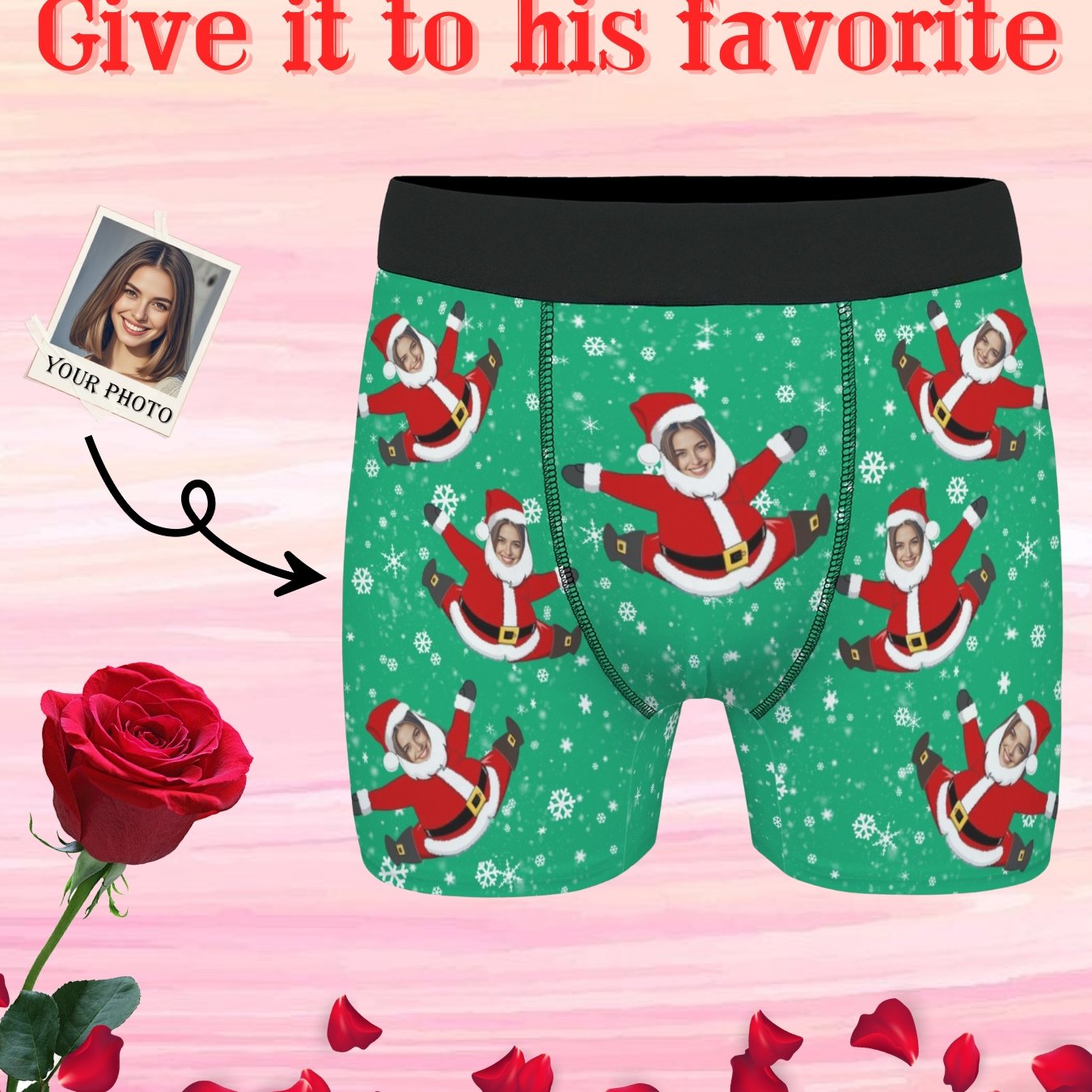 Boxer Personalizzati Uomo con Foto Nome o Testo