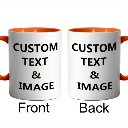 Tazza Personalizzata con Foto - Design a Doppia Faccia, Aggiungi le Tue Foto, Loghi e Testo