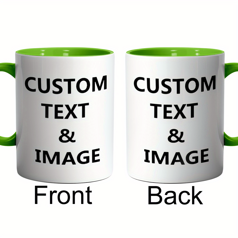 Tazza Personalizzata con Foto - Design a Doppia Faccia, Aggiungi le Tue Foto, Loghi e Testo