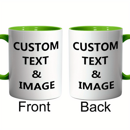 Tazza Personalizzata con Foto - Design a Doppia Faccia, Aggiungi le Tue Foto, Loghi e Testo