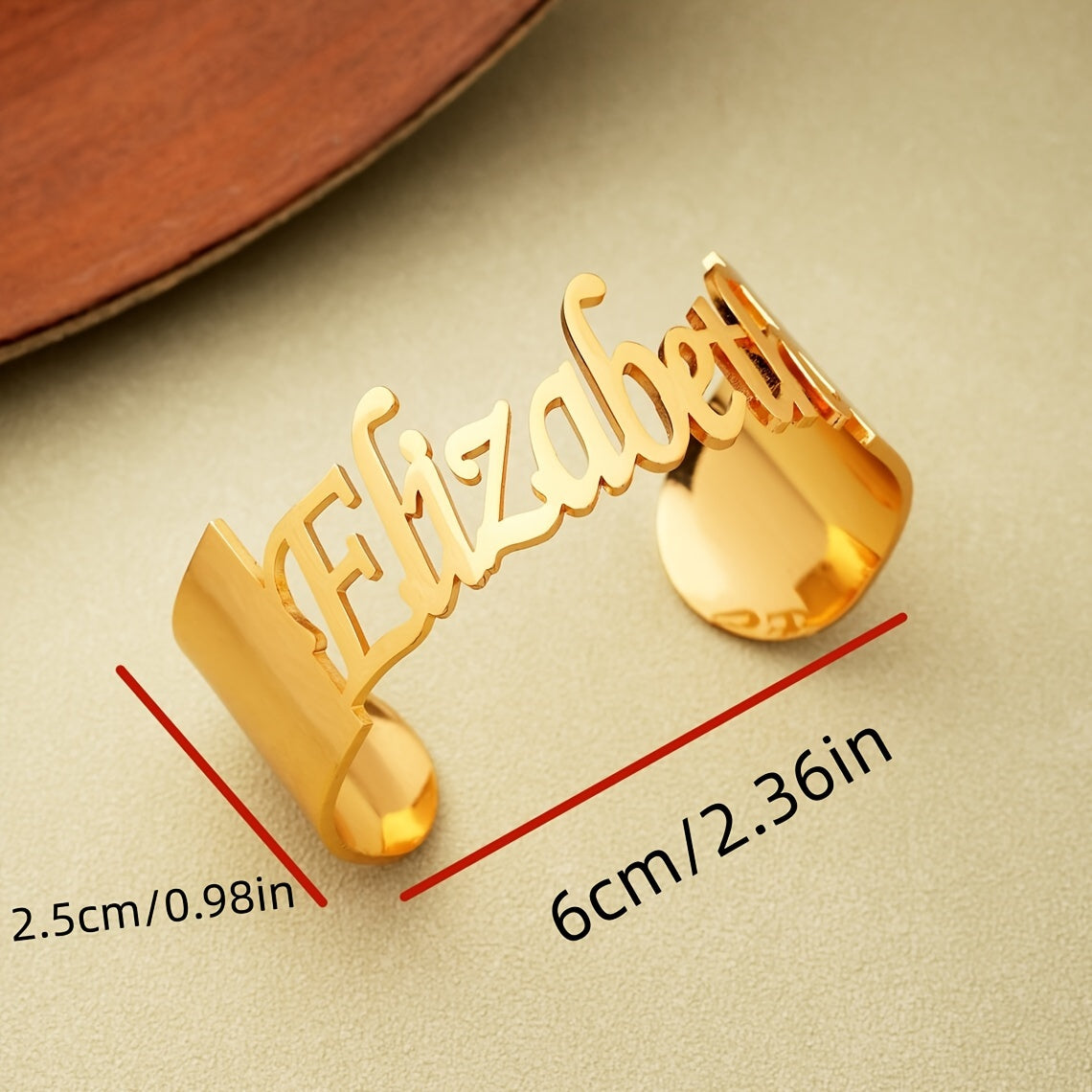 Braccialetto Personalizzato con Nome, Bangle Larga in Acciaio Inox per Donna