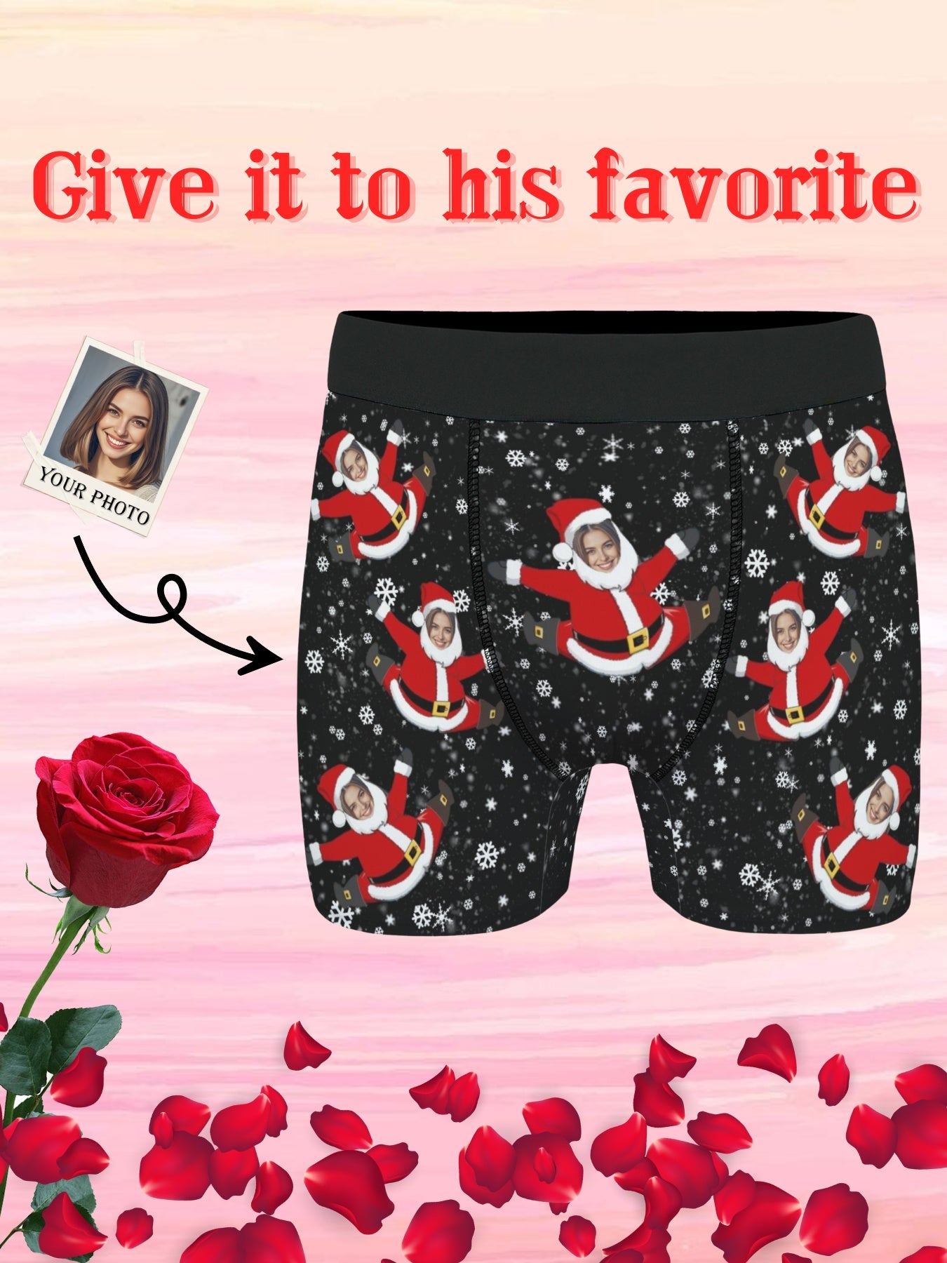 Boxer Personalizzati Uomo con Foto Nome o Testo