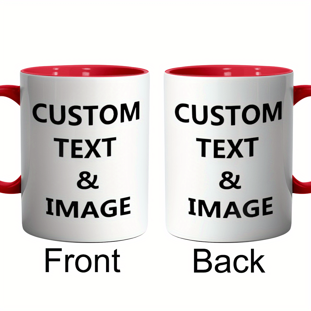 Tazza Personalizzata con Foto - Design a Doppia Faccia, Aggiungi le Tue Foto, Loghi e Testo