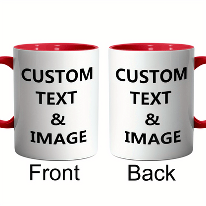 Tazza Personalizzata con Foto - Design a Doppia Faccia, Aggiungi le Tue Foto, Loghi e Testo