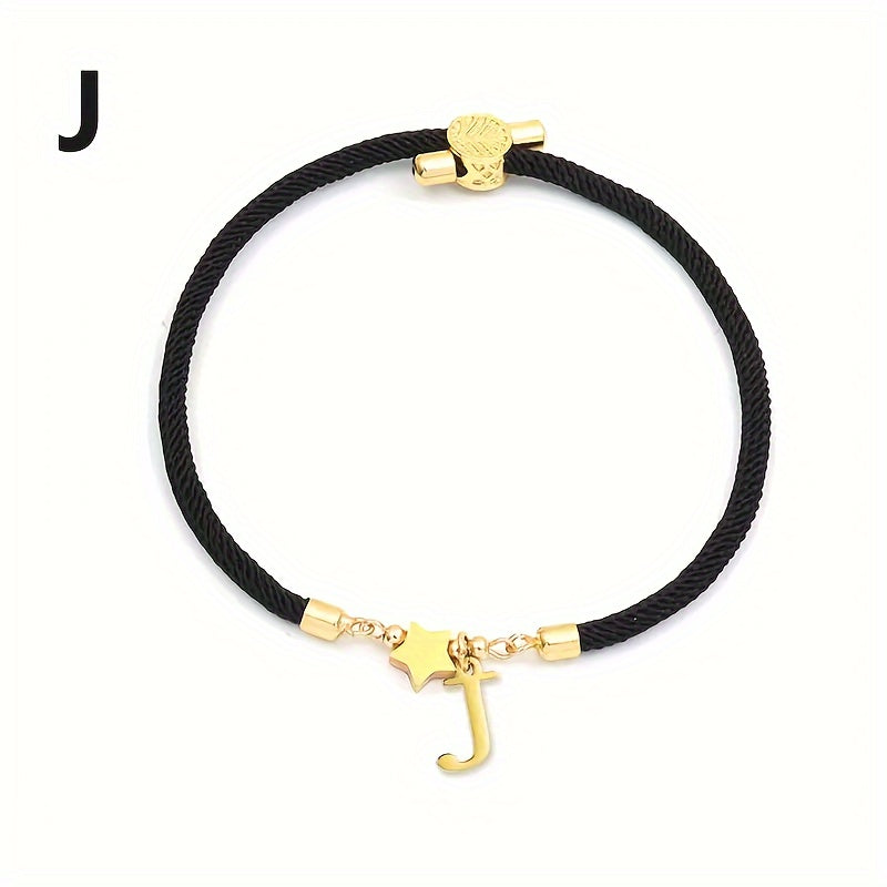 Braccialetto Regolabile con Lettere e Pendente Stella