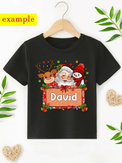 Maglietta Natale Bambino Personalizzata 🎄 |  Babbo Natale & Renna