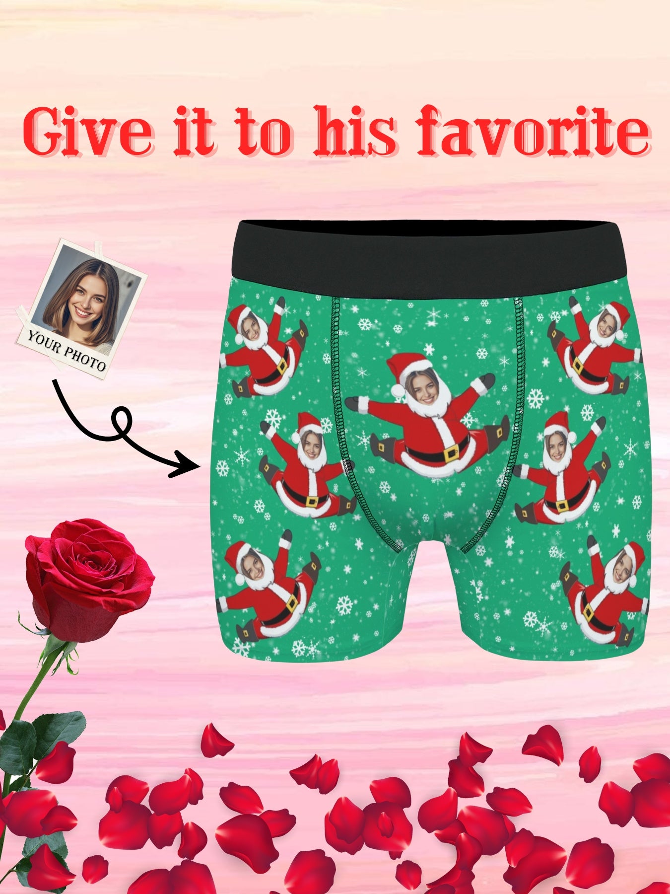 Boxer Personalizzati Uomo con Foto Nome o Testo