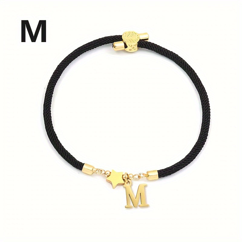 Braccialetto Regolabile con Lettere e Pendente Stella