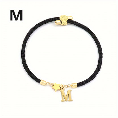 Braccialetto Regolabile con Lettere e Pendente Stella