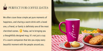 Tazza Personalizzabile con Nome Isolata in Ceramica Riutilizzabile per Caffè, Tè e Bevande Calde e Fredde  Regalo Unico