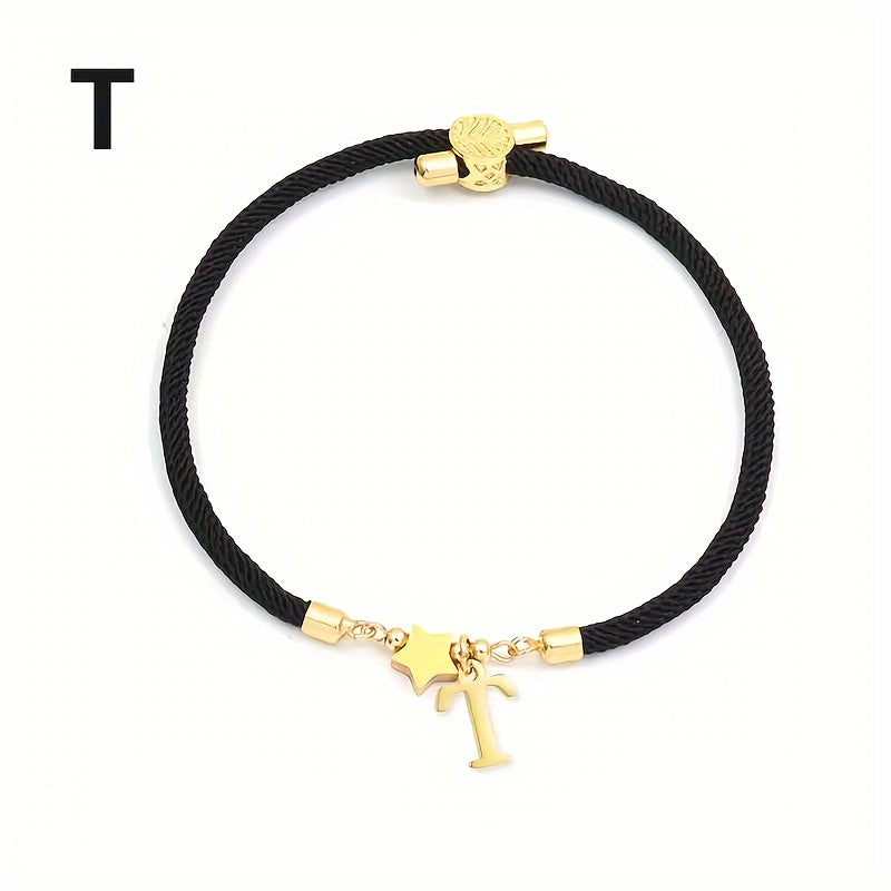 Braccialetto Regolabile con Lettere e Pendente Stella