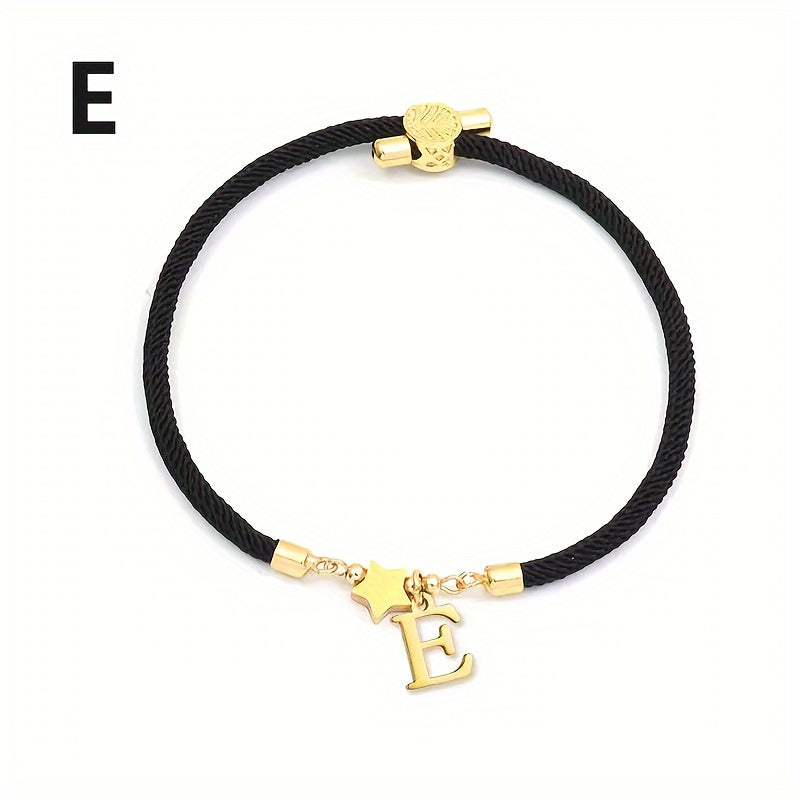 Braccialetto Regolabile con Lettere e Pendente Stella