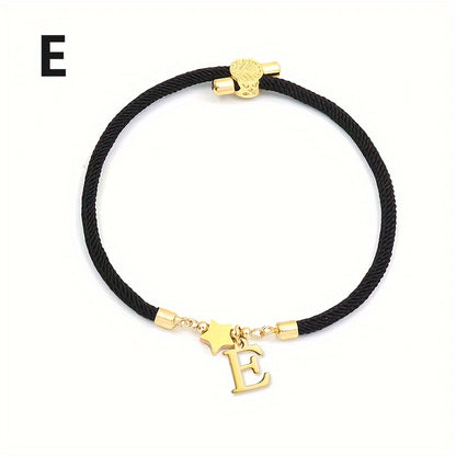 Braccialetto Regolabile con Lettere e Pendente Stella