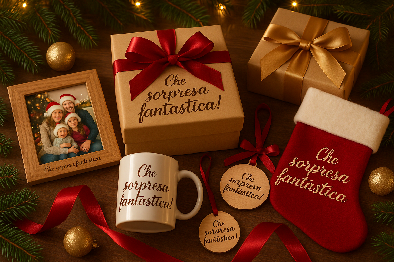Idee regalo Natale personalizzati con scritta che sorpresa fantastica!