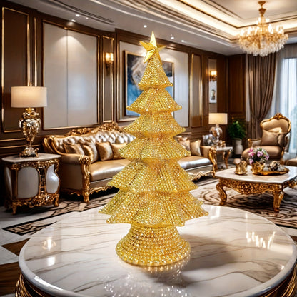 A Sparkling Christmas Tree Statue with Stars Perfect for Home Office and Holiday Gatherings Ideal as a Christmas Atmosphere Decoration Mothers Day Easter Gift and Christmas Ornament