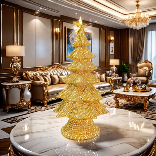 A Sparkling Christmas Tree Statue with Stars Perfect for Home Office and Holiday Gatherings Ideal as a Christmas Atmosphere Decoration Mothers Day Easter Gift and Christmas Ornament